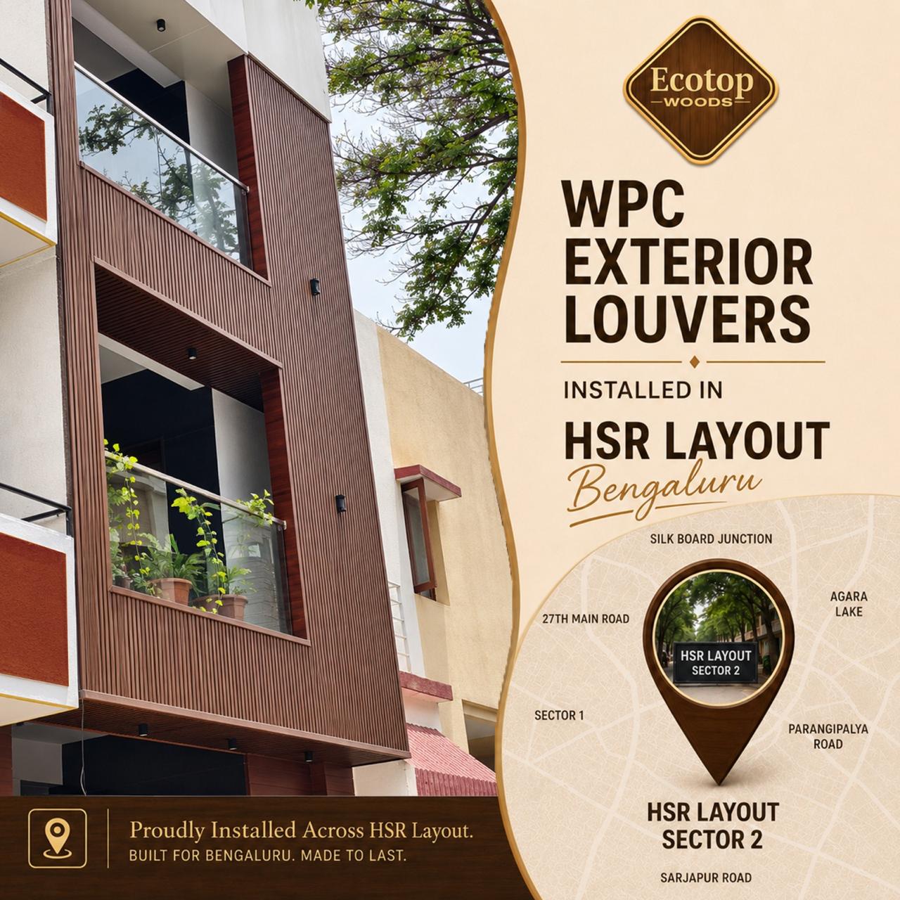 WPC balcony louvers in HSR Layout Sector 2, Bengaluru